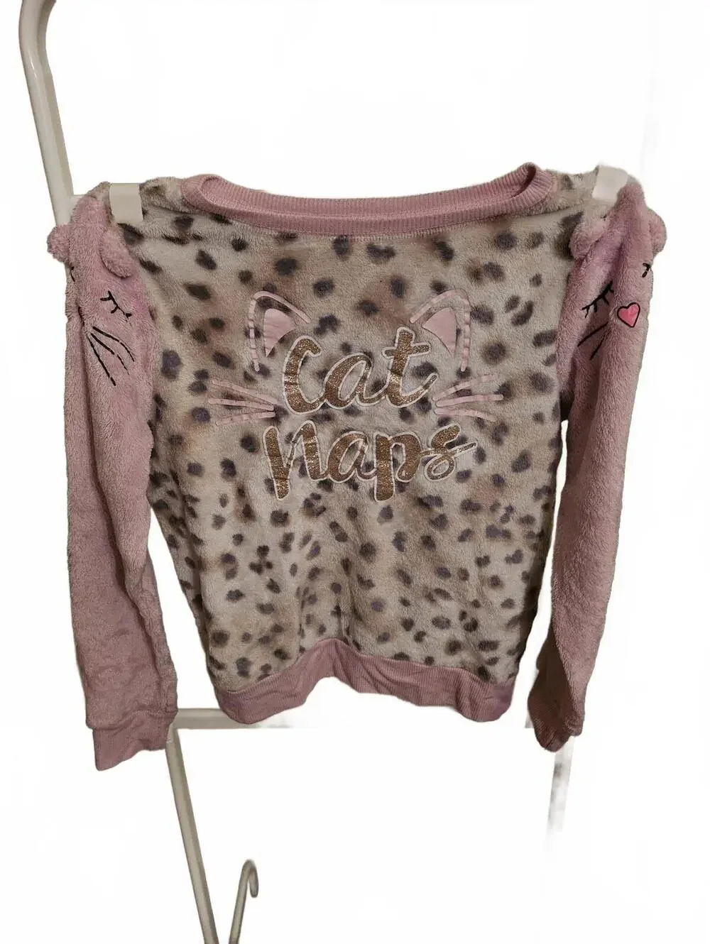 Justice - Girl's pajama sweatshirt - cats - cat nap  - Size 10 - EUC